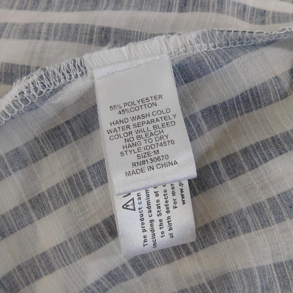 618 SIX ONE EIGHT Blue White Stripe Cabana Resort Dress Cruise Resortwear Medium - Picture 10 of 11